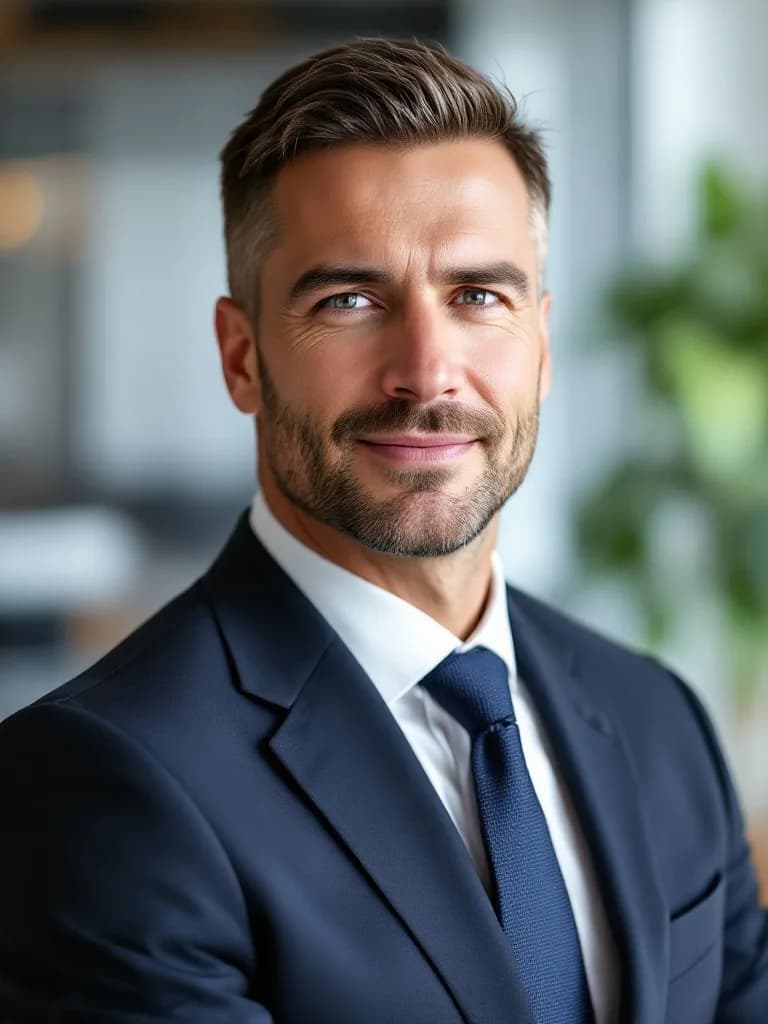 Executive LinkedIn headshot generated from selfies
