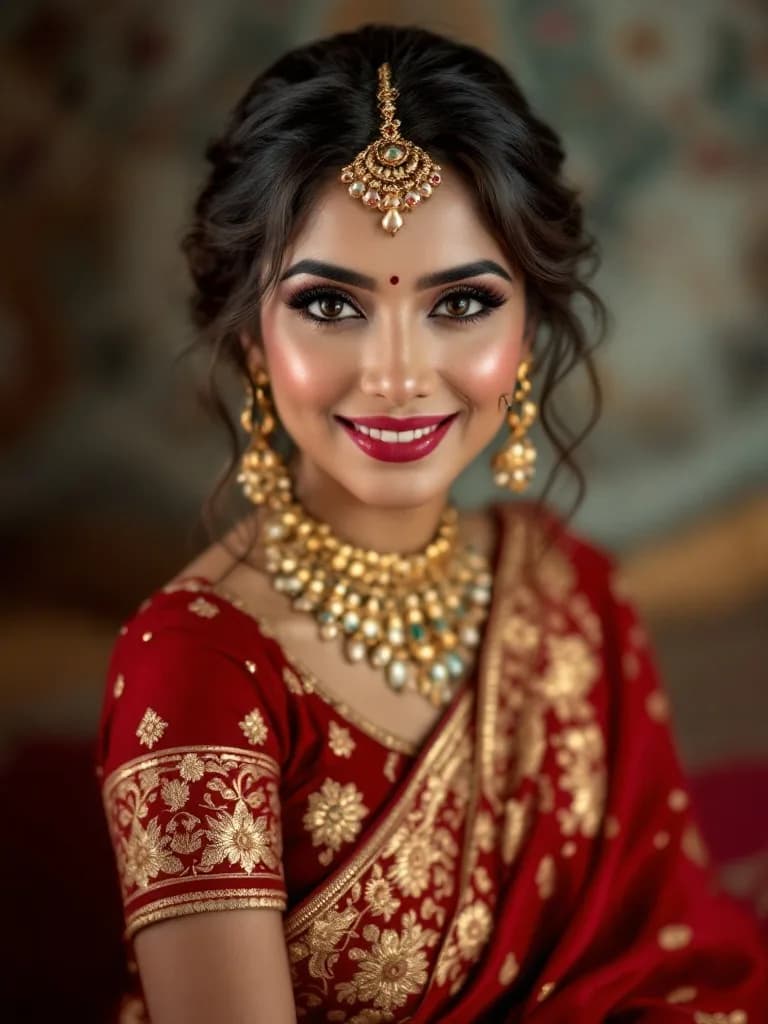 Bridal portrait generated from selfies