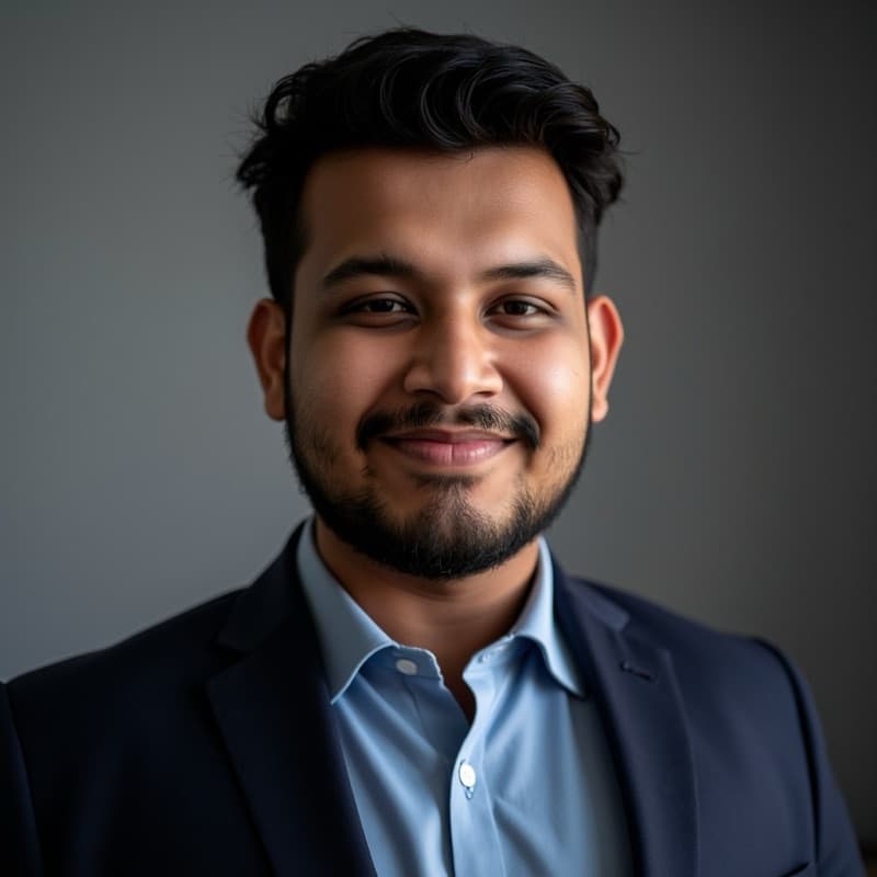 Executive studio portrait generated from a selfie